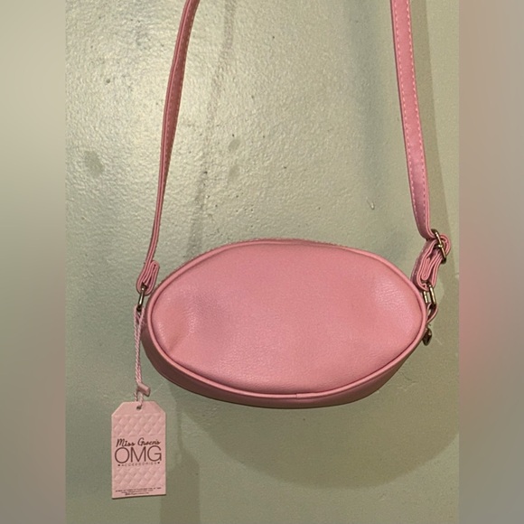 MISS GWENS OMG ACCESSORIES BUBBLE GUM PINK IRIDESCENT FOOTBALL CROSSBODY NWTS - Picture 8 of 10